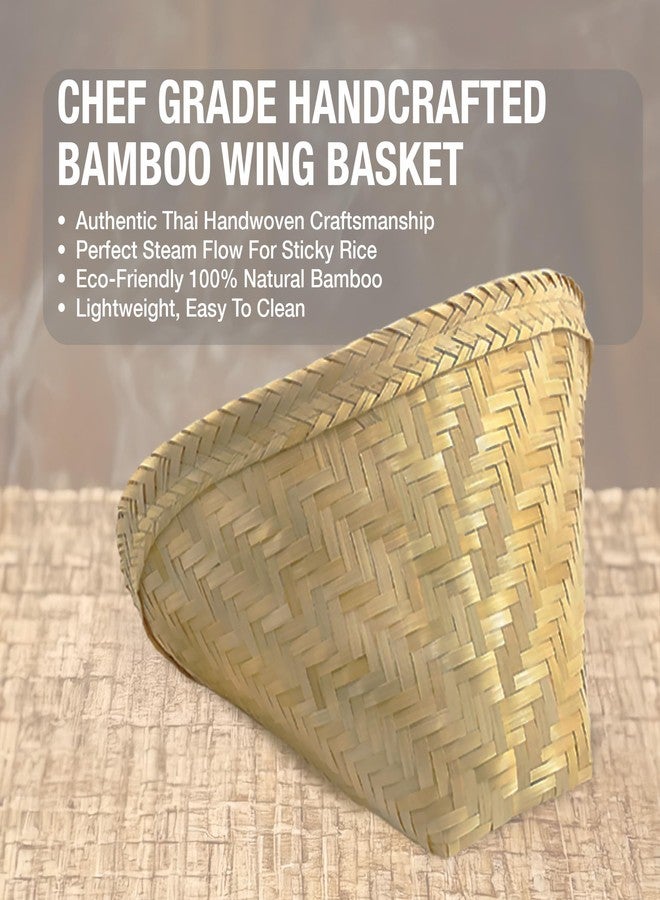 PANWA Sticky Rice Essential Starter Set - Includes Steamer Pot, Handcrafted Bamboo Wing Basket, 24” Grade 90 Cheesecloth, & 500 g. Premium Thai Sticky Rice - Image 4